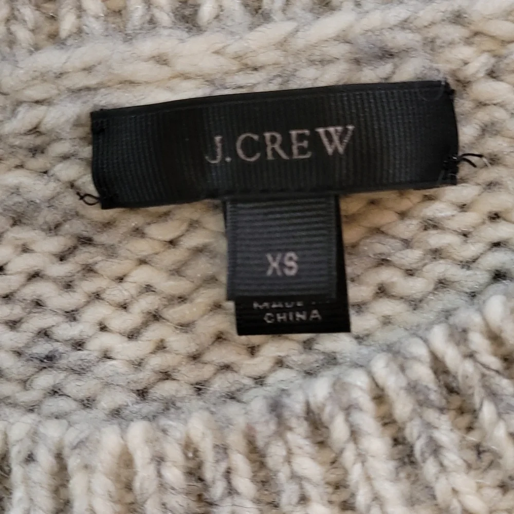 J Crew gray sweater with white stripes XS